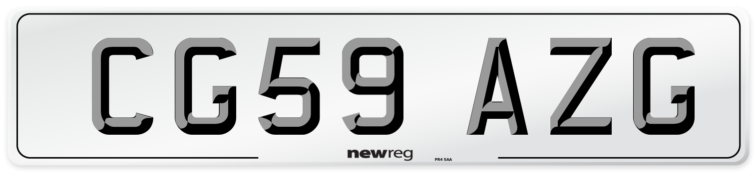 CG59 AZG Number Plate from New Reg